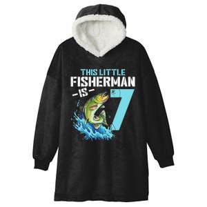 Funny Fishing Birthday 7 Year Old Fisherman Hooded Wearable Blanket