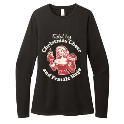 Funny Fueled By Christmas Cheer And Female Rage Patriarchy Womens CVC Long Sleeve Shirt