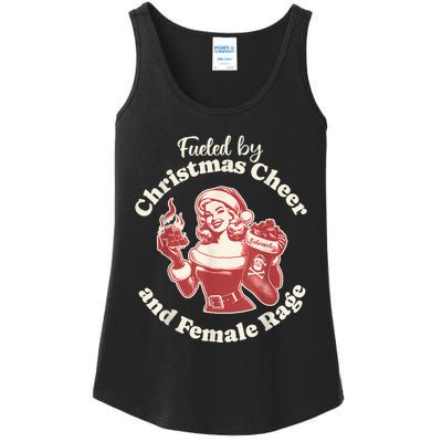 Funny Fueled By Christmas Cheer And Female Rage Patriarchy Ladies Essential Tank