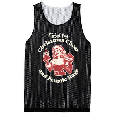 Funny Fueled By Christmas Cheer And Female Rage Patriarchy Mesh Reversible Basketball Jersey Tank