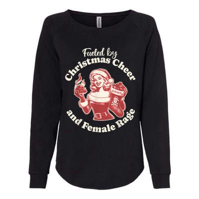 Funny Fueled By Christmas Cheer And Female Rage Patriarchy Womens California Wash Sweatshirt