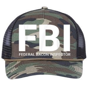 FBI Federal Bacon Inspector Funny Bacon Retro Rope Trucker Hat Cap