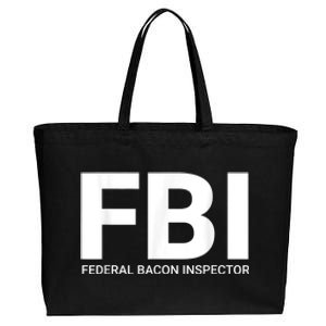 FBI Federal Bacon Inspector Funny Bacon Cotton Canvas Jumbo Tote