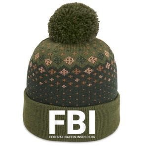 FBI Federal Bacon Inspector Funny Bacon The Baniff Cuffed Pom Beanie