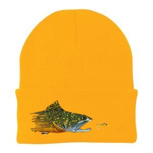 Fly Fishing Brook Trout Dry Fly Tying Fisherman Knit Cap Winter Beanie