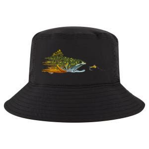 Fly Fishing Brook Trout Dry Fly Tying Fisherman Cool Comfort Performance Bucket Hat