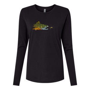 Fly Fishing Brook Trout Dry Fly Tying Fisherman Womens Cotton Relaxed Long Sleeve T-Shirt