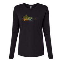 Fly Fishing Brook Trout Dry Fly Tying Fisherman Womens Cotton Relaxed Long Sleeve T-Shirt