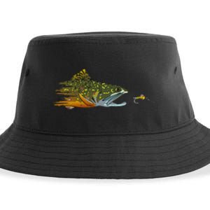 Fly Fishing Brook Trout Dry Fly Tying Fisherman Sustainable Bucket Hat