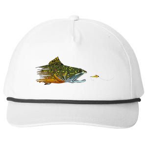 Fly Fishing Brook Trout Dry Fly Tying Fisherman Snapback Five-Panel Rope Hat