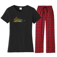 Fly Fishing Brook Trout Dry Fly Tying Fisherman Women's Flannel Pajama Set