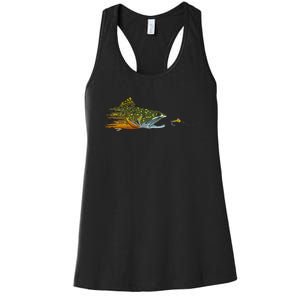 Fly Fishing Brook Trout Dry Fly Tying Fisherman Women's Racerback Tank