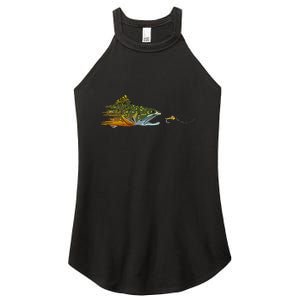 Fly Fishing Brook Trout Dry Fly Tying Fisherman Women's Perfect Tri Rocker Tank