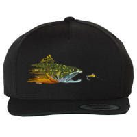 Fly Fishing Brook Trout Dry Fly Tying Fisherman Wool Snapback Cap