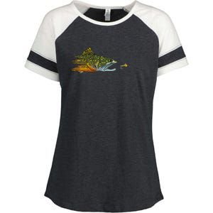 Fly Fishing Brook Trout Dry Fly Tying Fisherman Enza Ladies Jersey Colorblock Tee