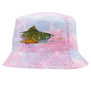 Fly Fishing Brook Trout Dry Fly Tying Fisherman Tie-Dyed Bucket Hat