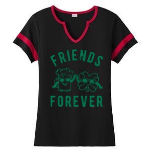 FRIENDS FOREVER BEER AND CLOVER Ladies Halftime Notch Neck Tee