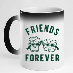 FRIENDS FOREVER BEER AND CLOVER 11oz Black Color Changing Mug