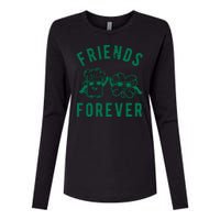 FRIENDS FOREVER BEER AND CLOVER Womens Cotton Relaxed Long Sleeve T-Shirt