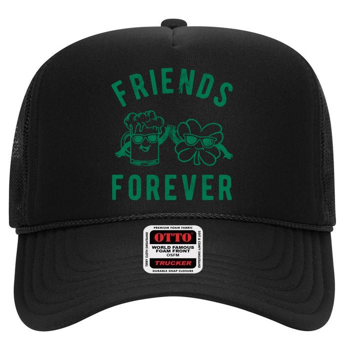 FRIENDS FOREVER BEER AND CLOVER High Crown Mesh Back Trucker Hat