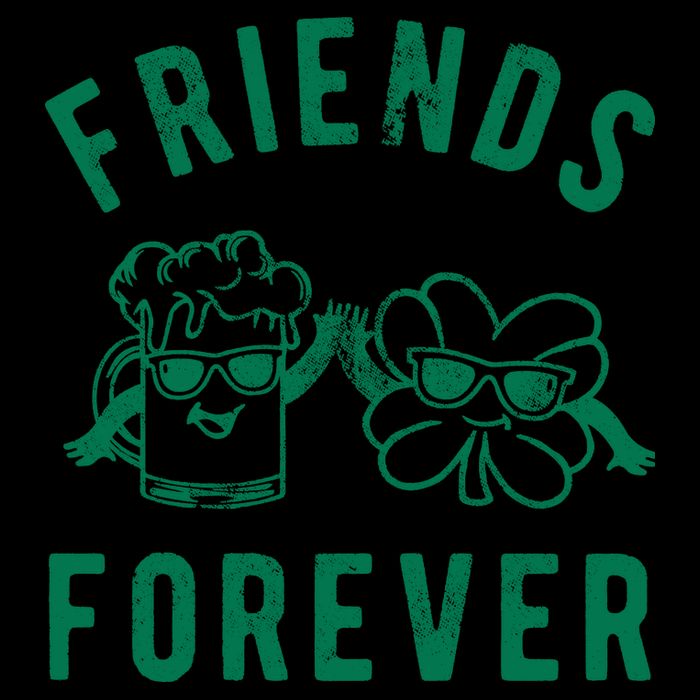 FRIENDS FOREVER BEER AND CLOVER Button