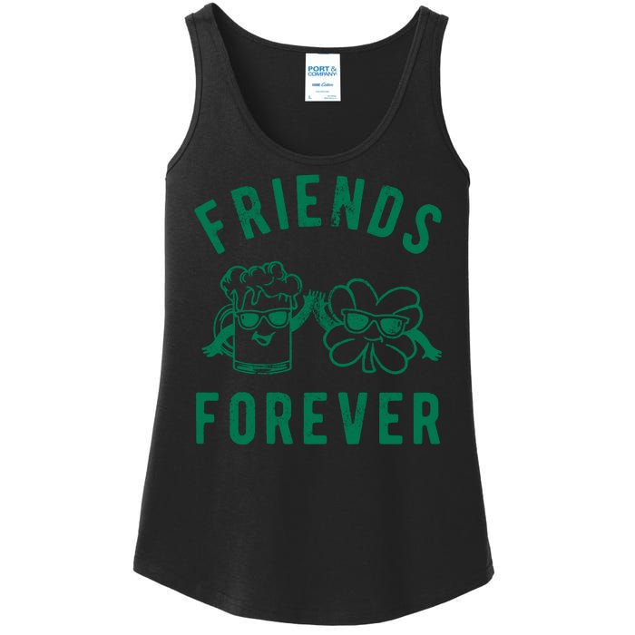 FRIENDS FOREVER BEER AND CLOVER Ladies Essential Tank