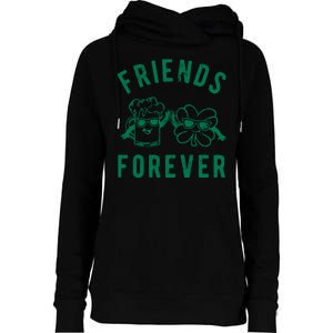 FRIENDS FOREVER BEER AND CLOVER Womens Funnel Neck Pullover Hood