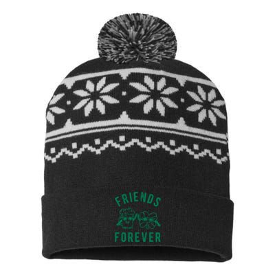 FRIENDS FOREVER BEER AND CLOVER USA-Made Snowflake Beanie