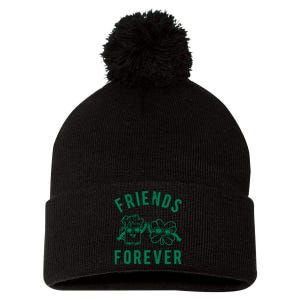 FRIENDS FOREVER BEER AND CLOVER Pom Pom 12in Knit Beanie