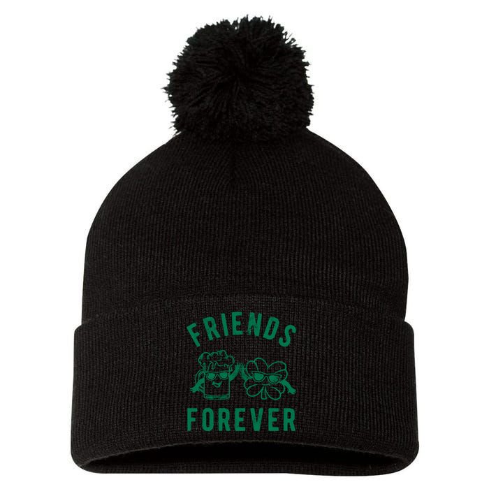 FRIENDS FOREVER BEER AND CLOVER Pom Pom 12in Knit Beanie