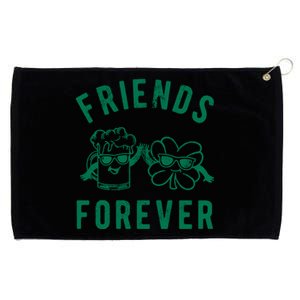 FRIENDS FOREVER BEER AND CLOVER Grommeted Golf Towel