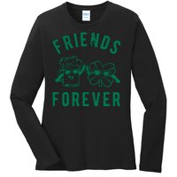 FRIENDS FOREVER BEER AND CLOVER Ladies Long Sleeve Shirt