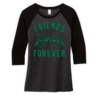 FRIENDS FOREVER BEER AND CLOVER Women's Tri-Blend 3/4-Sleeve Raglan Shirt