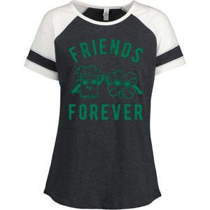 FRIENDS FOREVER BEER AND CLOVER Enza Ladies Jersey Colorblock Tee