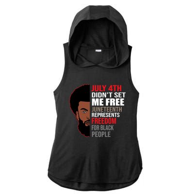 Freedom For Black People Juneteenth Gift Ladies PosiCharge Tri-Blend Wicking Draft Hoodie Tank