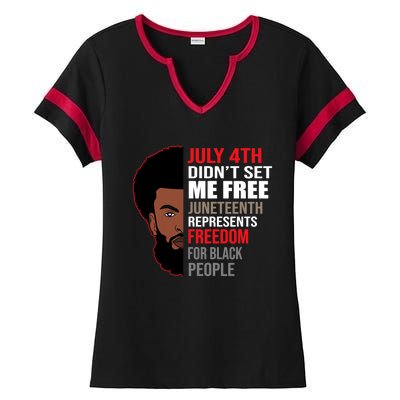 Freedom For Black People Juneteenth Gift Ladies Halftime Notch Neck Tee