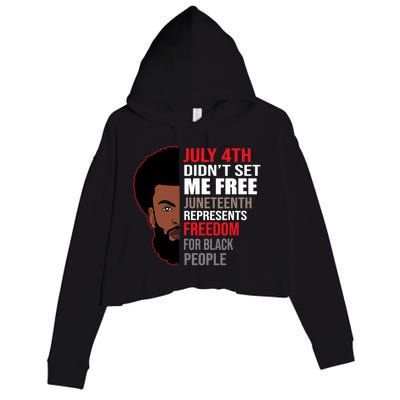 Freedom For Black People Juneteenth Gift Crop Fleece Hoodie