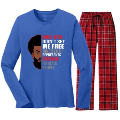 Freedom For Black People Juneteenth Gift Women's Long Sleeve Flannel Pajama Set 