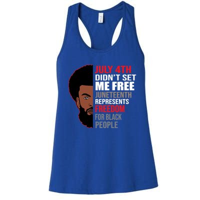 Freedom For Black People Juneteenth Gift Women's Racerback Tank