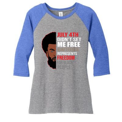 Freedom For Black People Juneteenth Gift Women's Tri-Blend 3/4-Sleeve Raglan Shirt