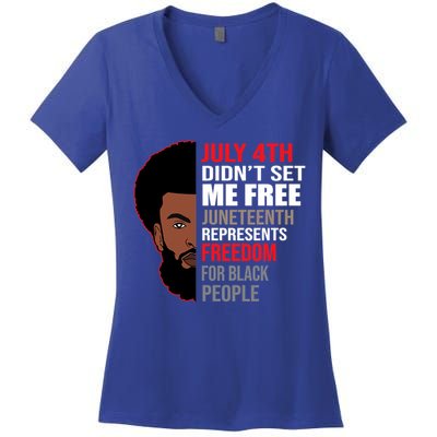 Freedom For Black People Juneteenth Gift Women's V-Neck T-Shirt