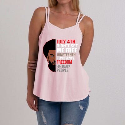 Freedom For Black People Juneteenth Gift Women's Strappy Tank