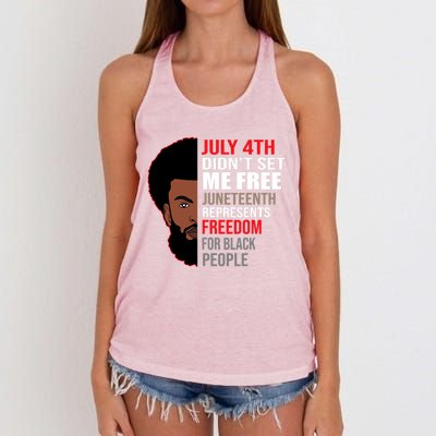 Freedom For Black People Juneteenth Gift Women's Knotted Racerback Tank