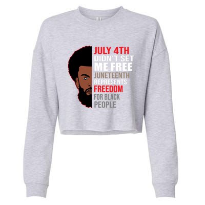 Freedom For Black People Juneteenth Gift Cropped Pullover Crew