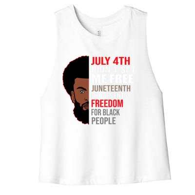 Freedom For Black People Juneteenth Gift Women's Racerback Cropped Tank