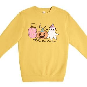 Funny Fab Boo Lous Pumpkin Halloween Retro Gift Premium Crewneck Sweatshirt