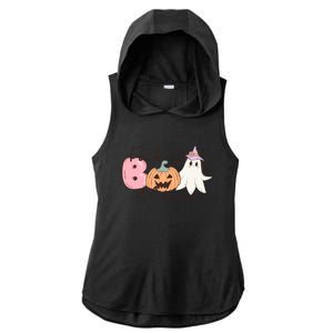 Funny Fab Boo Lous Pumpkin Halloween Retro Gift Ladies PosiCharge Tri-Blend Wicking Draft Hoodie Tank