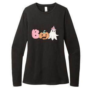 Funny Fab Boo Lous Pumpkin Halloween Retro Gift Womens CVC Long Sleeve Shirt