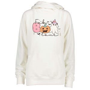 Funny Fab Boo Lous Pumpkin Halloween Retro Gift Womens Funnel Neck Pullover Hood