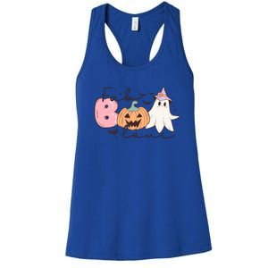 Funny Fab Boo Lous Pumpkin Halloween Retro Gift Women's Racerback Tank